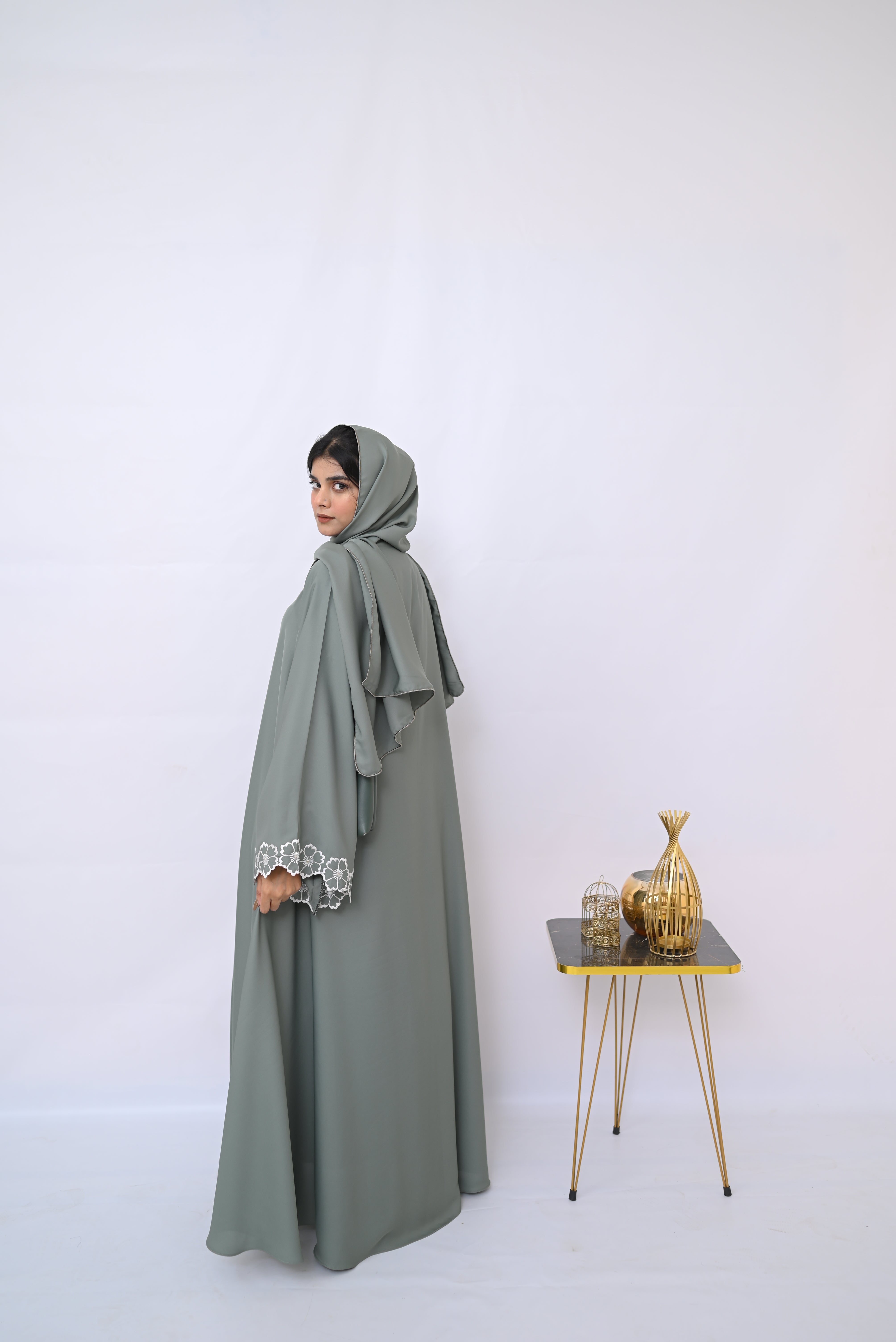 Dania's Floral Embroidered Abaya