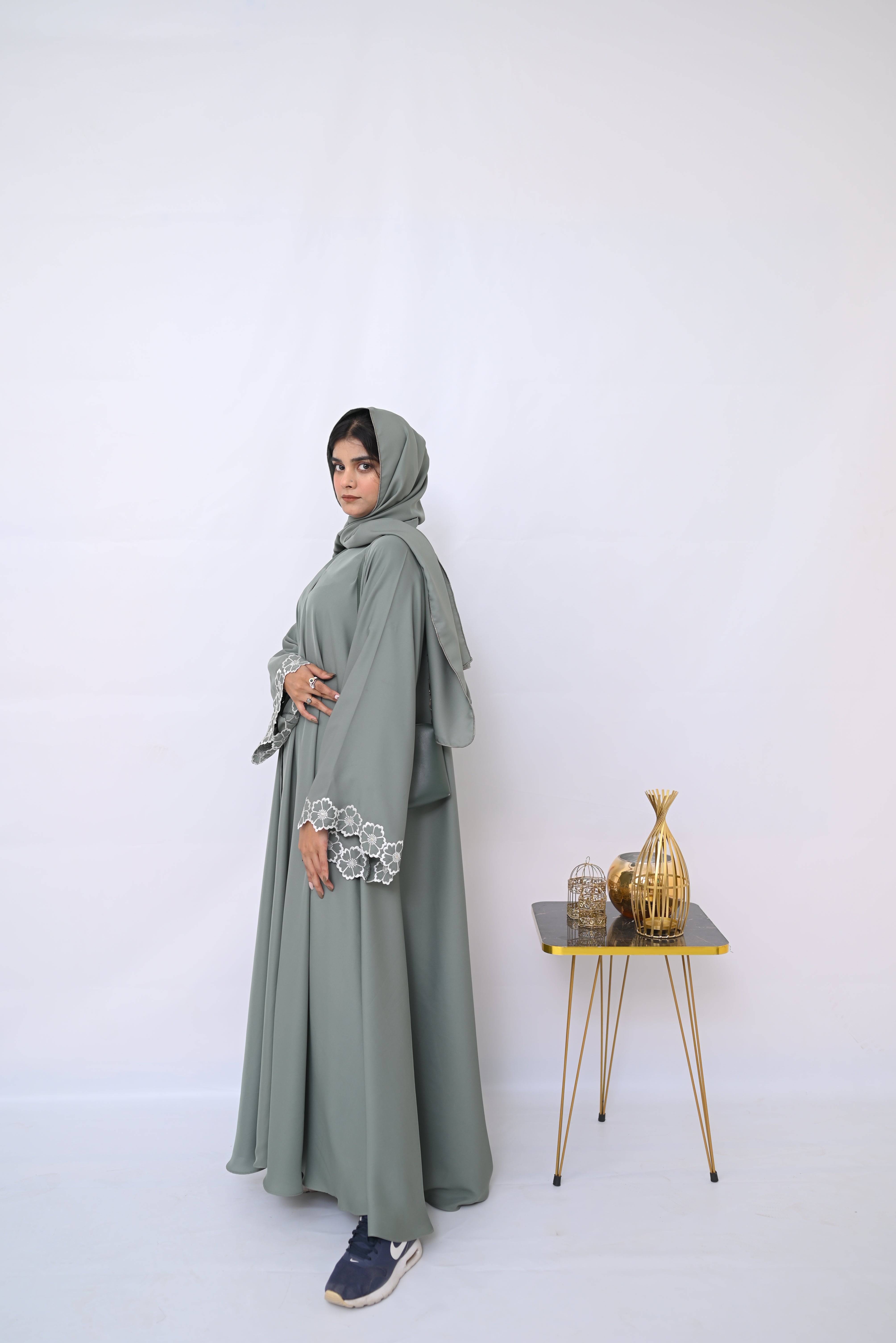 Dania's Floral Embroidered Abaya