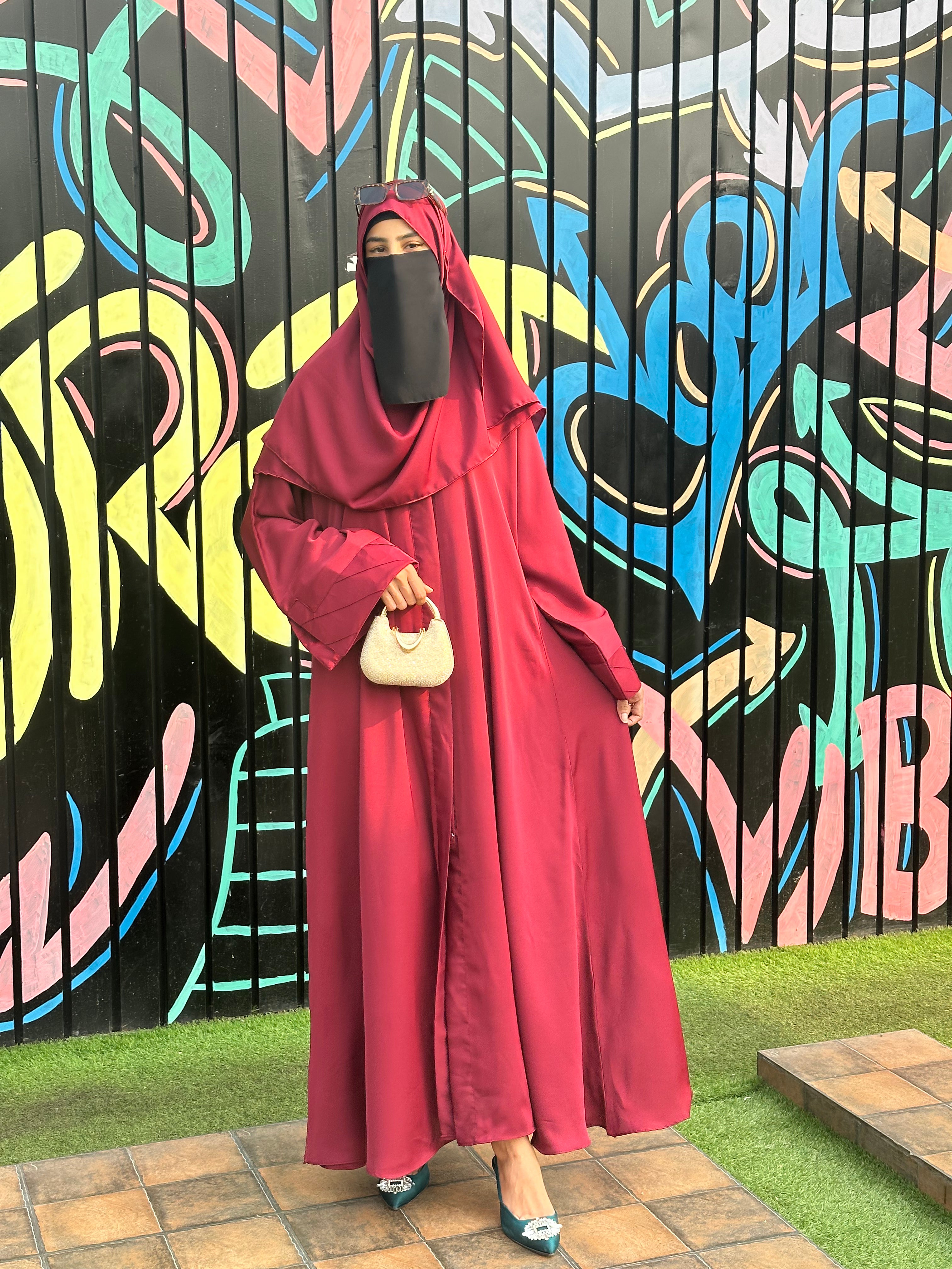 Dania's Decent Maroon Abaya