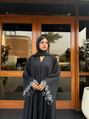 Dania's Floral Embroidered Abaya BLACK