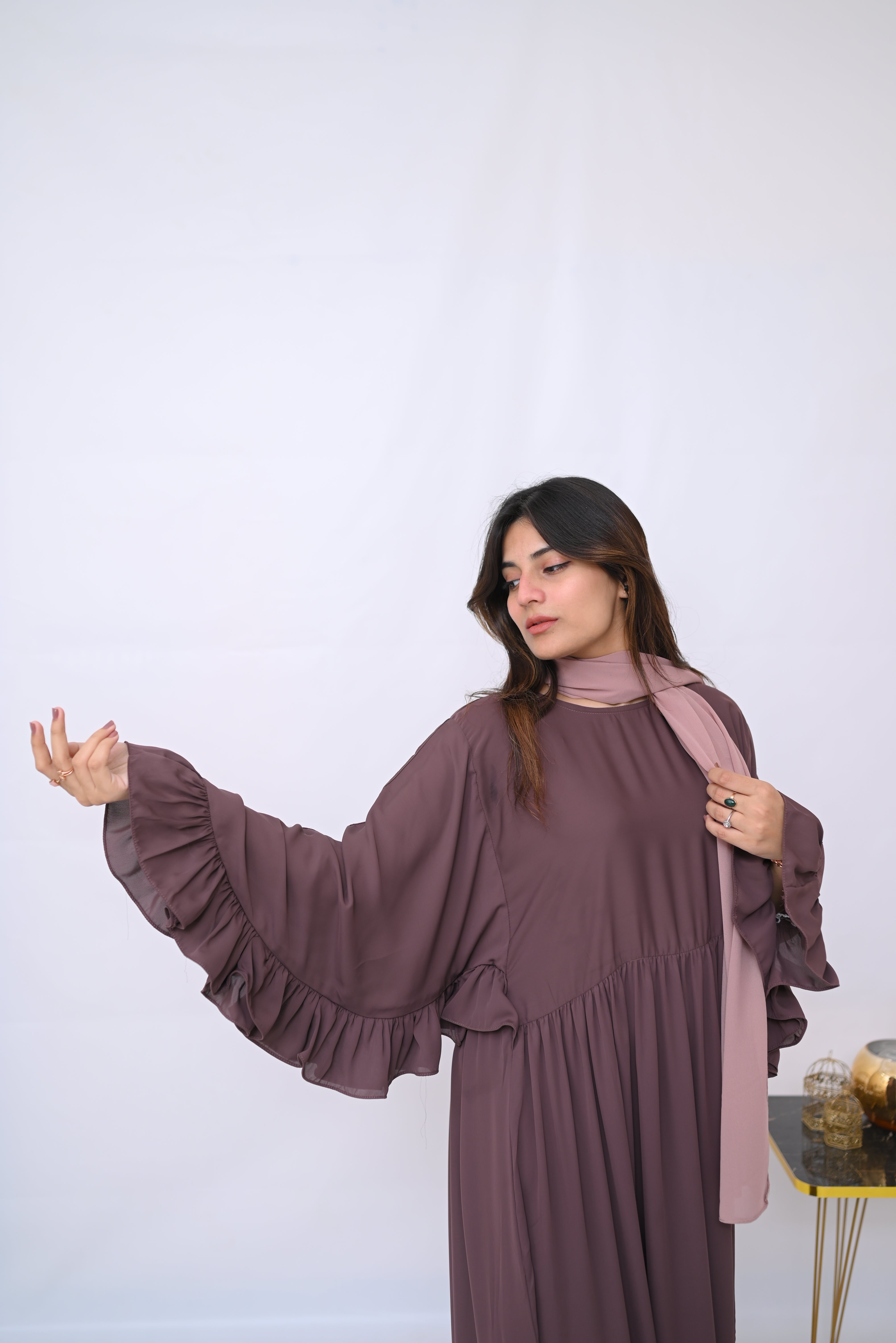 Dania's Chic Frill Abaya