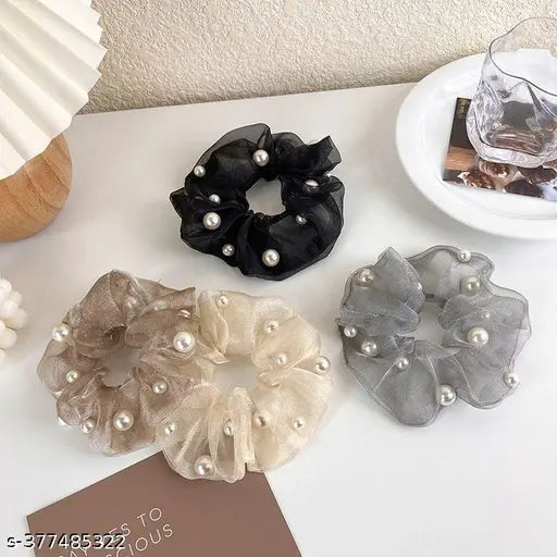 Organza Scrunchies with pearls